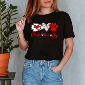 Chiefs Love Dogs Heart Red Football shirt