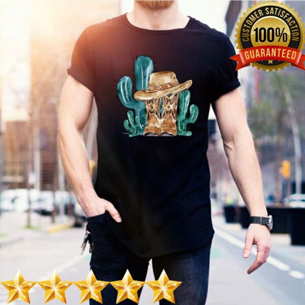 Cowboy hat with boots.Cactus T-Shirt