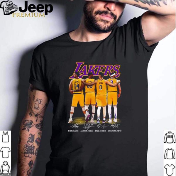 Gasol James Kuzma Davis Los Angeles Lakers players signatures hoodie, sweater, longsleeve, shirt v-neck, t-shirt