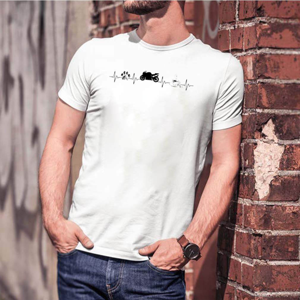 Heartbeat Dog Motorbike And Coffee shirt Heartbeat Dog Motorbike And Coffee shirt