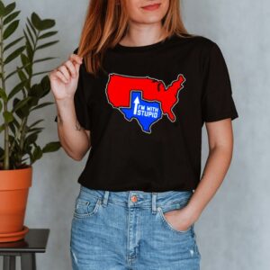 Texas USA map Im with stupid shirt