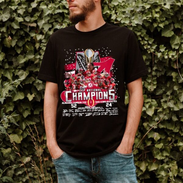 The Cfp National Champions With Alabama Crimson Tide 52 24 Ohio State Buckeyes Signatures hoodie, sweater, longsleeve, shirt v-neck, t-shirt 2