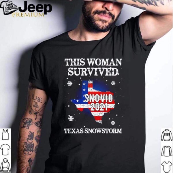 This woman survived Snovid 2021 Texas Snowstorm American flag shirt