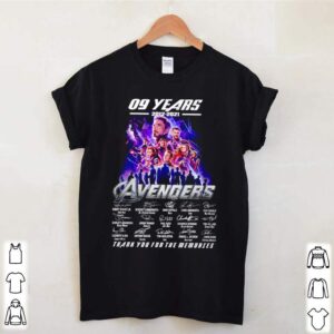 09 Years 2012 2021 Avengers thank you for the memories signatures hoodie, sweater, longsleeve, shirt v-neck, t-shirt 3