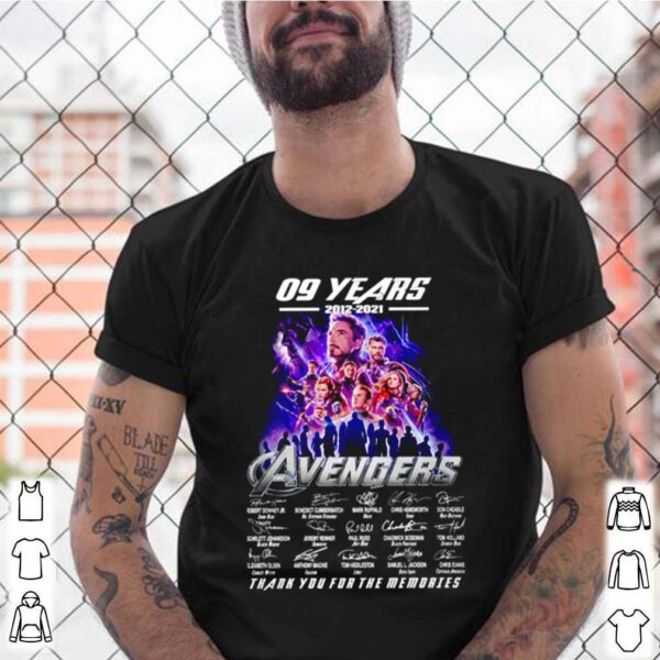 09 Years 2012 2021 Avengers thank you for the memories signatures hoodie, sweater, longsleeve, shirt v-neck, t-shirt