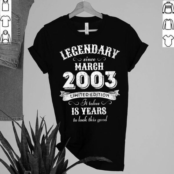 18th Birthday 18 Years March 2003 T-Shirt