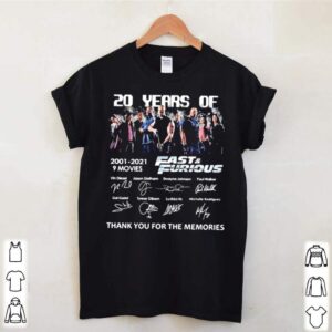 20 Years Of 2001 2021 9 Movies Fast And Furious Signature Thank You For The Memories hoodie, sweater, longsleeve, shirt v-neck, t-shirt