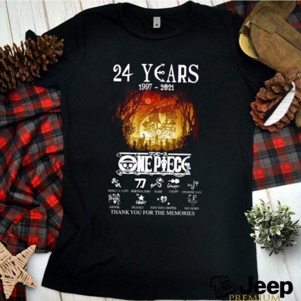 24 Years of One piece 1997 2021 signature hoodie, sweater, longsleeve, shirt v-neck, t-shirt