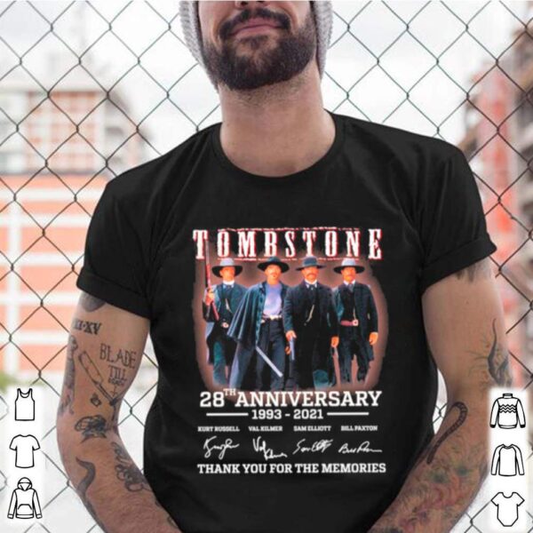 28th Anniversary 1993 2021 Of Tombstone Signatures Thanks For The Memories hoodie, sweater, longsleeve, shirt v-neck, t-shirt