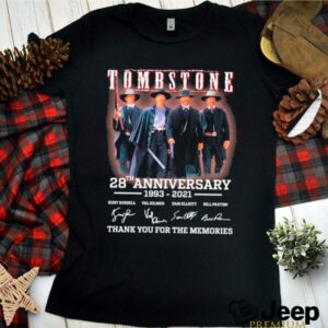 28th Anniversary 1993 2021 Of Tombstone Signatures Thanks For The Memories hoodie, sweater, longsleeve, shirt v-neck, t-shirt