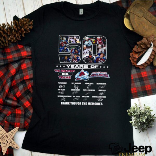 50 Years of Colorado Avalanche the greatest NHL teams signature hoodie, sweater, longsleeve, shirt v-neck, t-shirt 2
