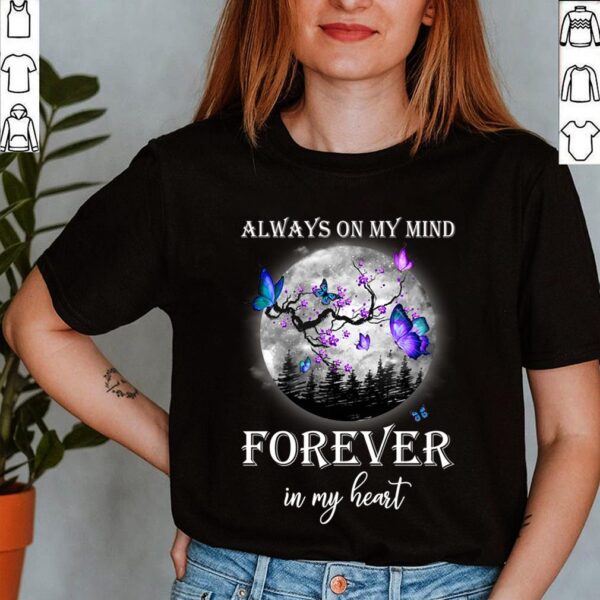 Best Family Memorial Butterfly Moon Shirt Remembrance In Loving Memory T Shirt