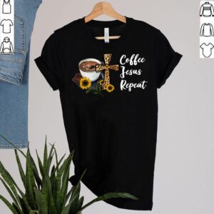 Best Peace Love Coffee Jesus Sunflower Shirt God Christ Faith Religion T Shirt 2