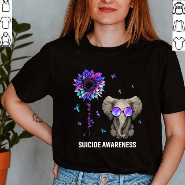 Best Suicide Prevention Survivor Shirt You Matter Sunflower Elephant Awareness T-Shirt