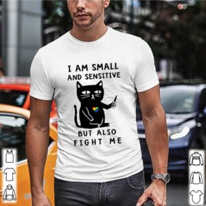 Black cat LGBT I am small and sensitive but also fight me hoodie, sweater, longsleeve, shirt v-neck, t-shirt 2