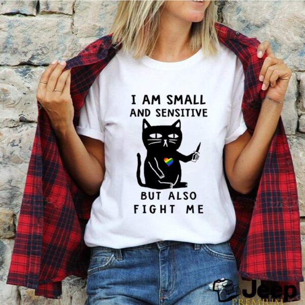 Black cat LGBT I am small and sensitive but also fight me hoodie, sweater, longsleeve, shirt v-neck, t-shirt