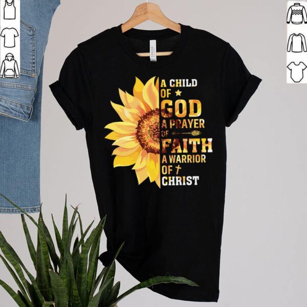 Cool Faith God Christ Warrior Birthday Shirt Hippie Sunflower Religion Prayer T-Shirt