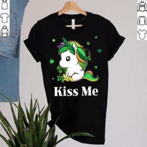 Funny Kiss Me Irish St Patricks Day Shirt Unicorn Lovers Clover Lucky Shamrock T Shirt