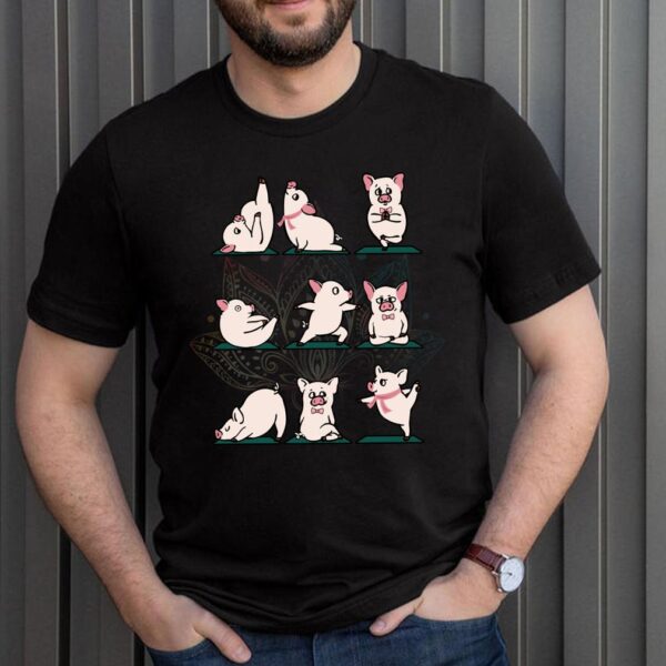 Funny Yoga Pig Lovers Birthday Shirt Farm Animals Pigs Namaste Peace Mandala T-Shirt