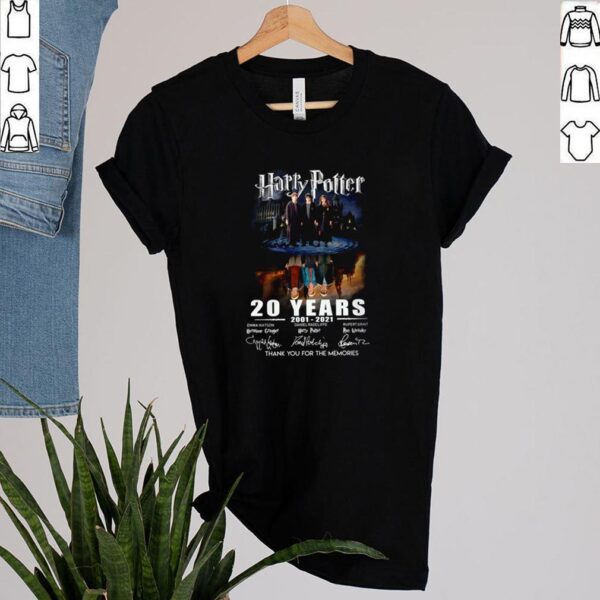 Harry Potter 20 years 2001 2021 thank you for the memories signature hoodie, sweater, longsleeve, shirt v-neck, t-shirt