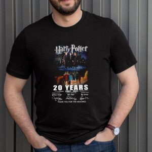 Harry Potter 20 years 2001 2021 thank you for the memories signature hoodie, sweater, longsleeve, shirt v-neck, t-shirt