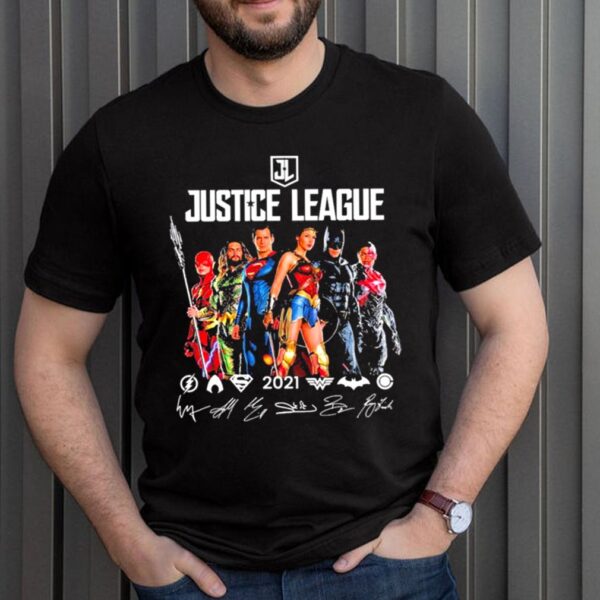 Justice League 2021 Flash Aquaman Superman Wonder Woman Batman And Ray Fisher Signatures Shirt