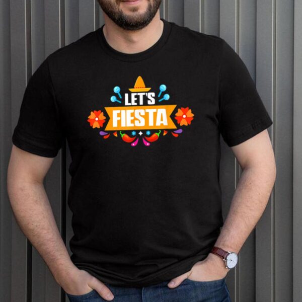 Lets Fiesta Cinco De Mayo Mexican Theme Party Guitar Shirt