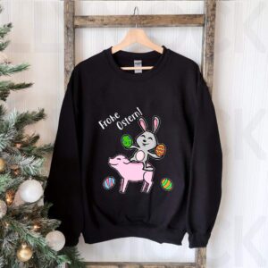 Oeufs de Paques Joyeux Paques cochon et lapin T hoodie, sweater, longsleeve, shirt v-neck, t-shirt 3