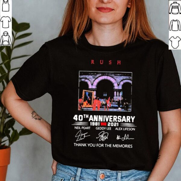 Rush 40th Anniversary 1981 2021 Thank You For The Memories Signature Shirt