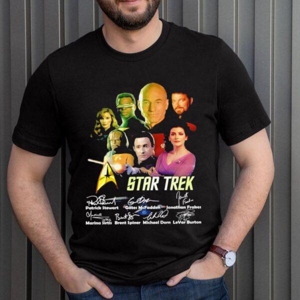 Star Trek Patrick Stewart Gates McFadden Jonathan Frakes Signatures Shirt