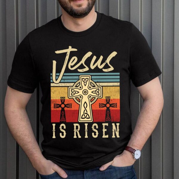 Vintage Jesus Is Risen Faithcross Christian T-Shirt