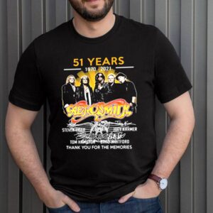 51 Years 1970 2021 Aerosmith Thank You For The Memories Signature Shirt 3 Shirt, hoodie, sweater, long sleeve and tank top