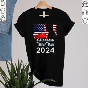 All aboard Trump train 2024 American flag shirt