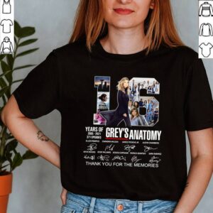 Greys Anatomy 16 Years Of 2005 2021 371 Episodes Thank You For The Memories Signatures shirt