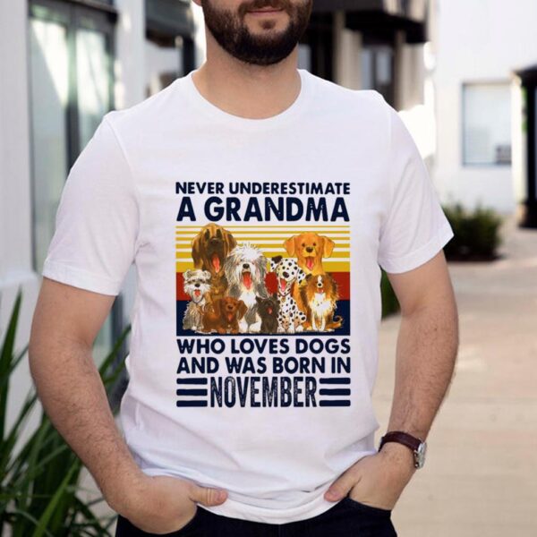 Never Underestimate A Grandma Who Love Dogs And Was Born In November Vintage shirt