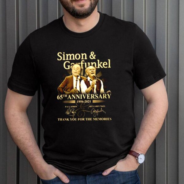 Simon garfunkel 65th anniversary 1956 2021 thank you for the memories signature hoodie, sweater, longsleeve, shirt v-neck, t-shirt