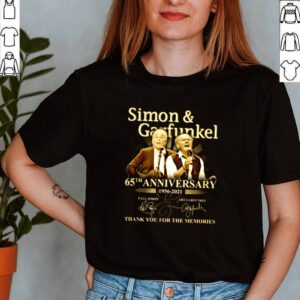 Simon garfunkel 65th anniversary 1956 2021 thank you for the memories signature shirt