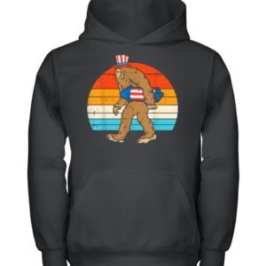 Bigfoot Sasquatch Firecracker American USA 4th Of July Vintage T Shirt