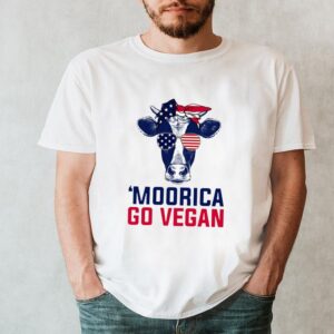Cow American Flag Moorica Go Vegan T hoodie, sweater, longsleeve, shirt v-neck, t-shirt
