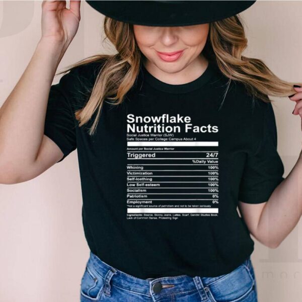 Snowflake nutrition facts Socialist Capitalism funny T Shirt