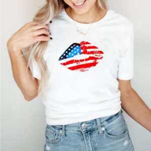 Vintage American Flag Lips 4th Of July Patriotic USA Day T Shirt 5