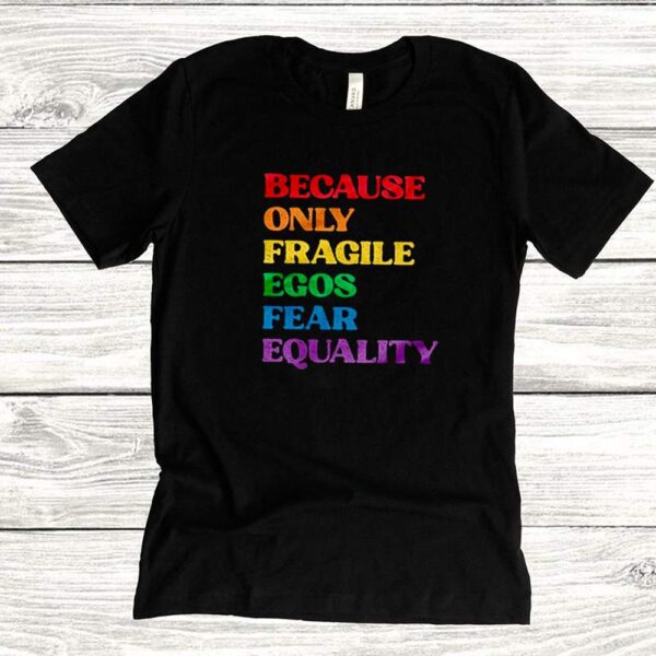 Because only fragile egos fear equality hoodie, sweater, longsleeve, shirt v-neck, t-shirt