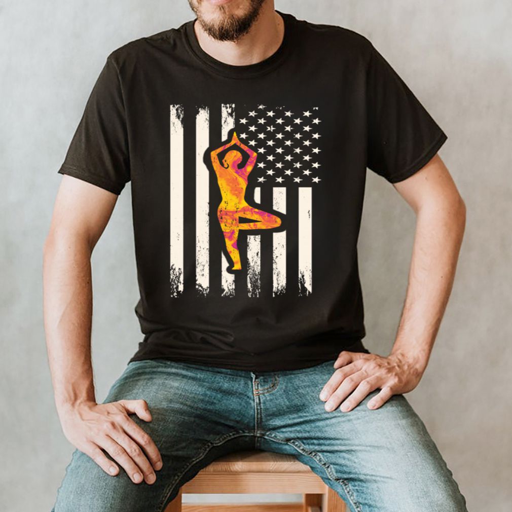 Girl Doing Namaste Pose & American Flag Yoga Flag shirt 4 Girl Doing Namaste Pose & American Flag Yoga Flag shirt