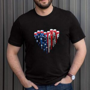 Glasses wine heart American flag shirt
