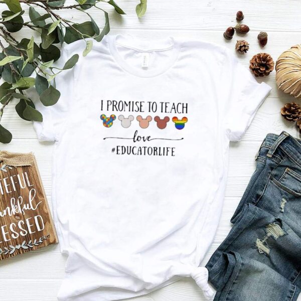 I Promise To Teach Love Educatiorlife Autism LGBT Shirt