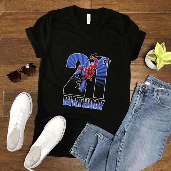 Marvel spiderman swinging 21st birthday graphic hoodie, sweater, longsleeve, shirt v-neck, t-shirt