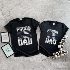 Police Officer Fathers Day Gift US Pride Police T Shirt