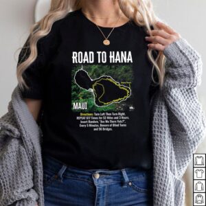 Road to Hana Map Maui Island Guide Hawaii Hawaiian t-shirt