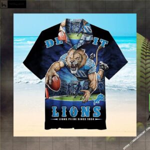 1934 Detroit Lions Nfl Hawaiian Graphic Print Short Sleeve Hawaiian Shirt L