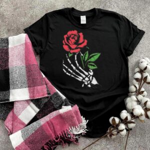 Aesthetic Red Rose Skeleton Hand Darkness and Beauty shirt